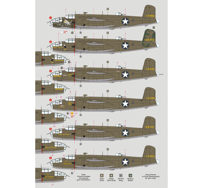 Декаль B-25C/D Mitchell 3rd BG 1/48 DKdecals DK48066