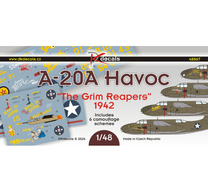 Декаль A-20A 3rd BG 1/48 DKdecals DK48067