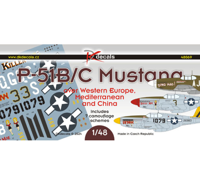 Декаль P-51B/C Mustang ч.II 1/48 DKdecals DK48069