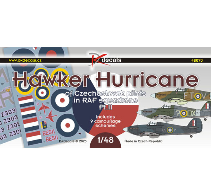 Декаль Hurricane Mk.II Чехословацькі пілоти 1/48 DKdecals DK48070
