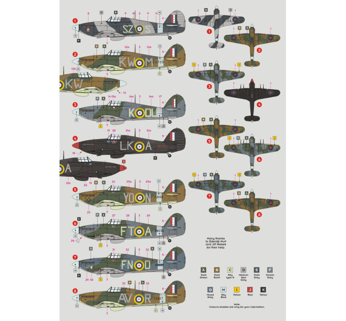 Декаль Hurricane Mk.II ETO 1/48 DKdecals DK48071