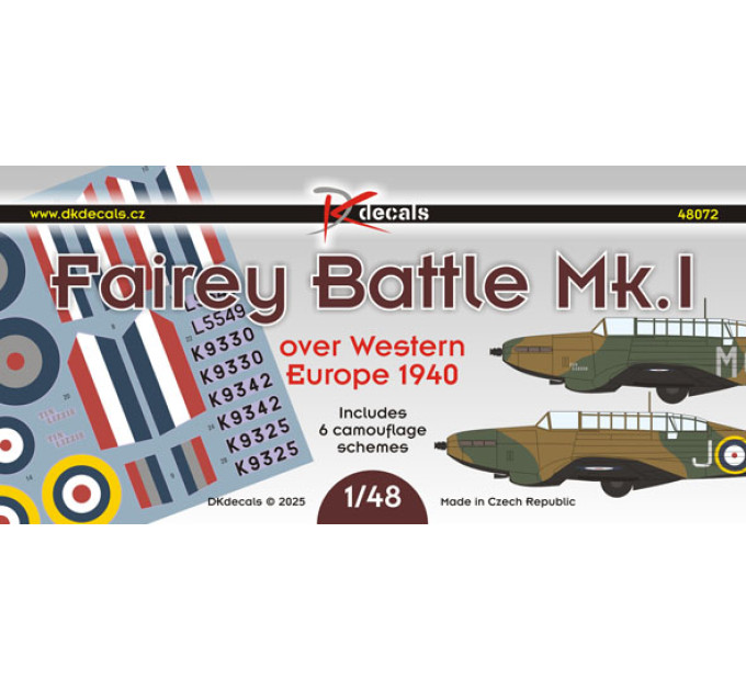 Декаль Fairey Battle Mk.I 1/48 DKdecals DK48072