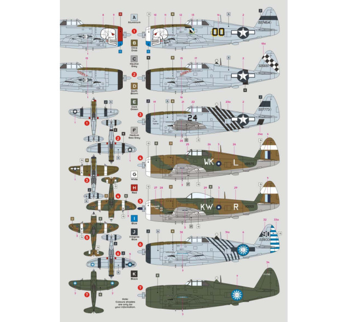 Декаль P-47D Thunderbolt 1/48 DKdecals DK48076