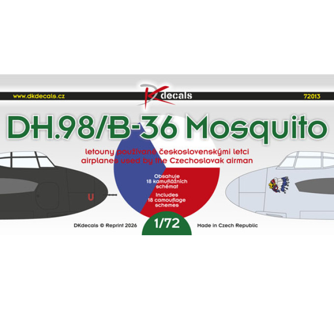 Декаль B-36 Mosquito чеські пілоти 1/72 DKdecals DK72013
