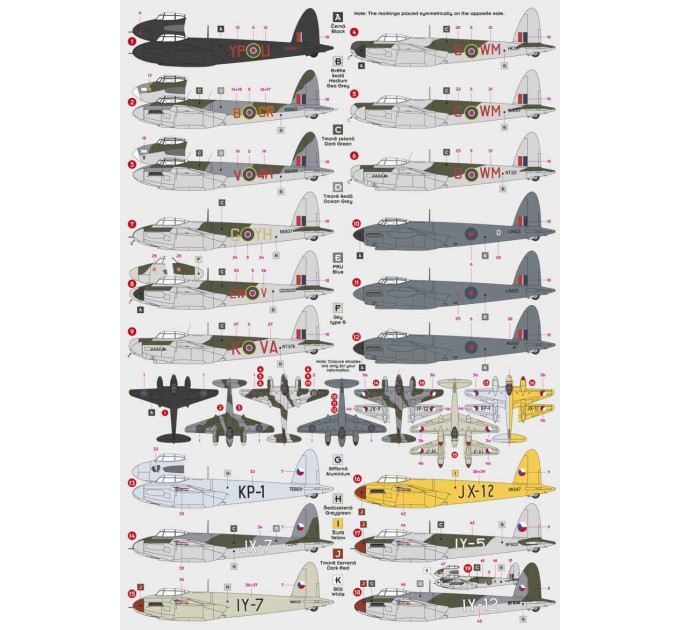 Декаль B-36 Mosquito чеські пілоти 1/72 DKdecals DK72013