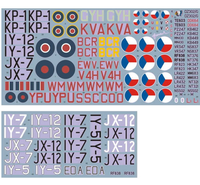 Декаль B-36 Mosquito чеські пілоти 1/72 DKdecals DK72013