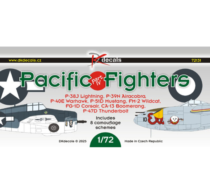 Декаль Тихоокеанські винищувачі ч.IV 1/72 DKdecals DK72131