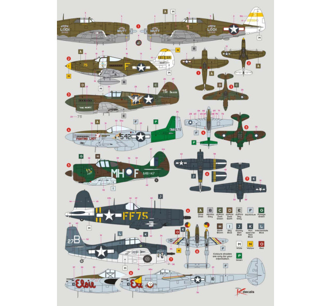 Декаль Тихоокеанські винищувачі ч.IV 1/72 DKdecals DK72131