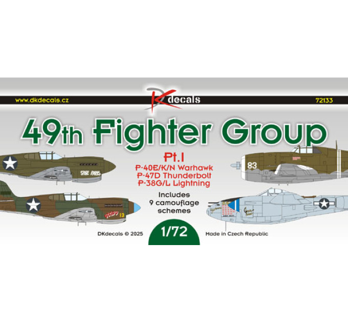 Декаль Винищувачі 49th FG ч.I 1/72 DKdecals DK72133