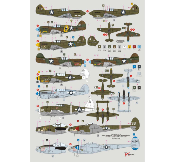 Декаль Винищувачі 49th FG ч.I 1/72 DKdecals DK72133