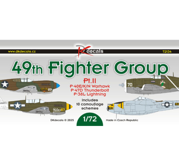 Декаль Винищувачі 49th FG ч.II 1/72 DKdecals DK72134