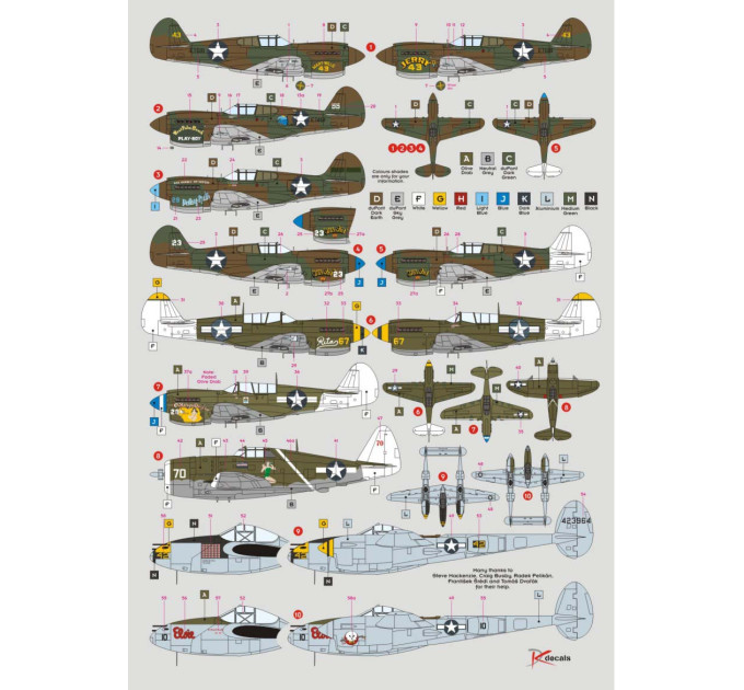 Декаль Винищувачі 49th FG ч.II 1/72 DKdecals DK72134