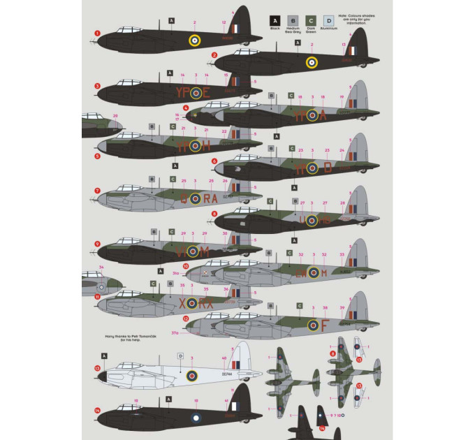Декаль Mosquito F/NF Mk.II 1/72 DKdecals DK72145