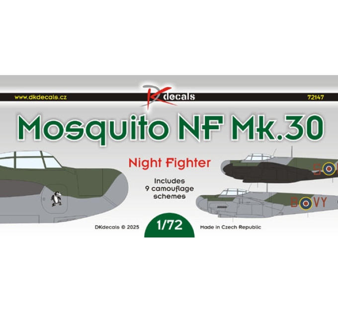 Декаль Mosquito NF Mk.30 1/72 DKdecals DK72147