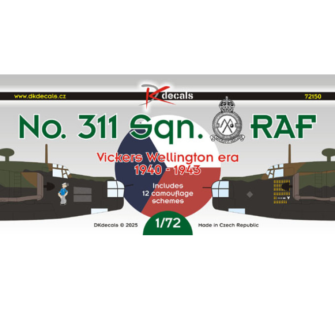 Декаль Wellington 311-й ескадрильї 1/72 DKdecals DK72150