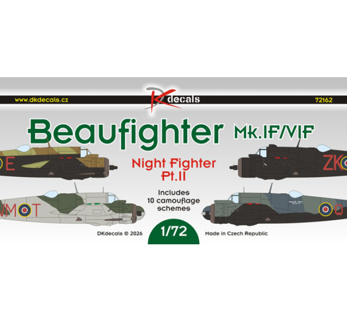 Декаль Beaufighter Mk.IF/VIF 1/72 DKdecals DK72162 частина II