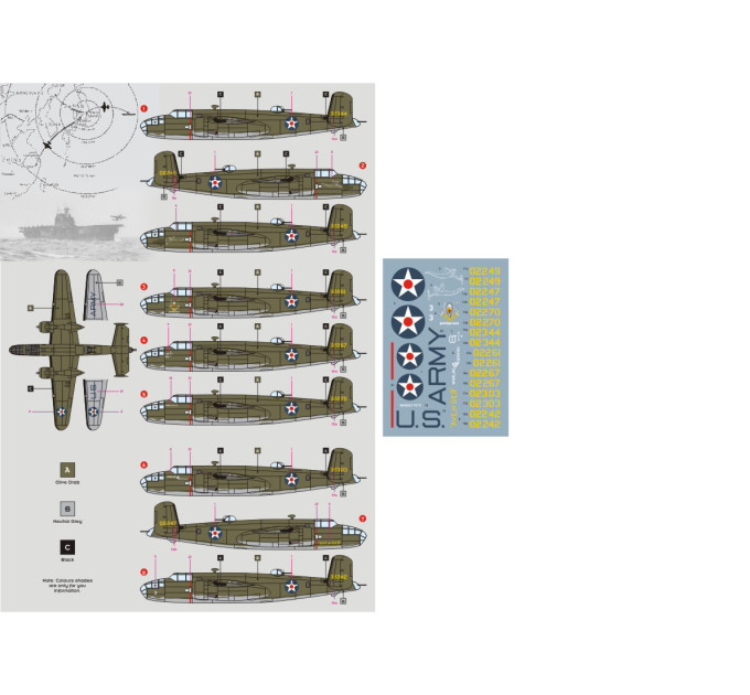 Декаль B-25B Doolittle Raiders 1/72 DKdecals DK72006