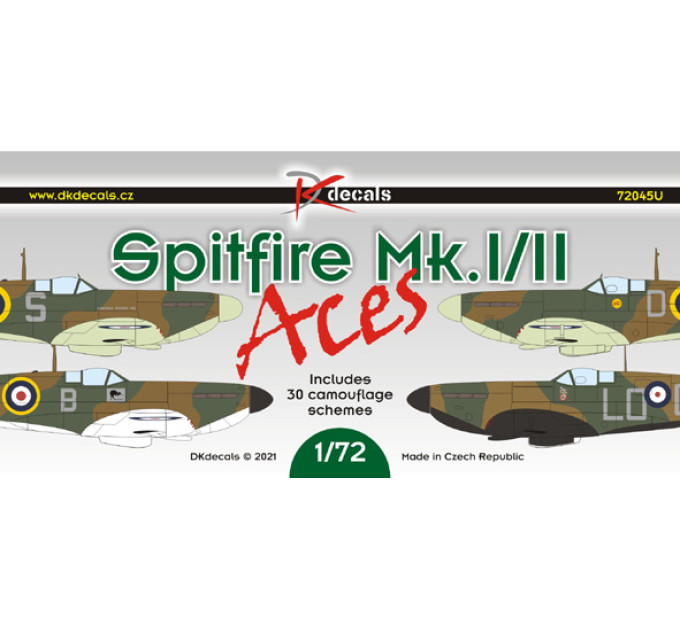 Декаль Spitfire MkI/II аси 1/72 DKdecals DK72045U