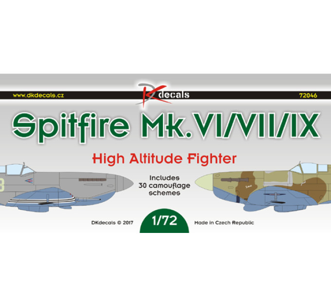 Декаль Spitfire MkVI/VII/IX 1/72 DKdecals DK72046