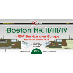 Декаль Бостон RAF над Європою 1/72 DKdecals DK72062