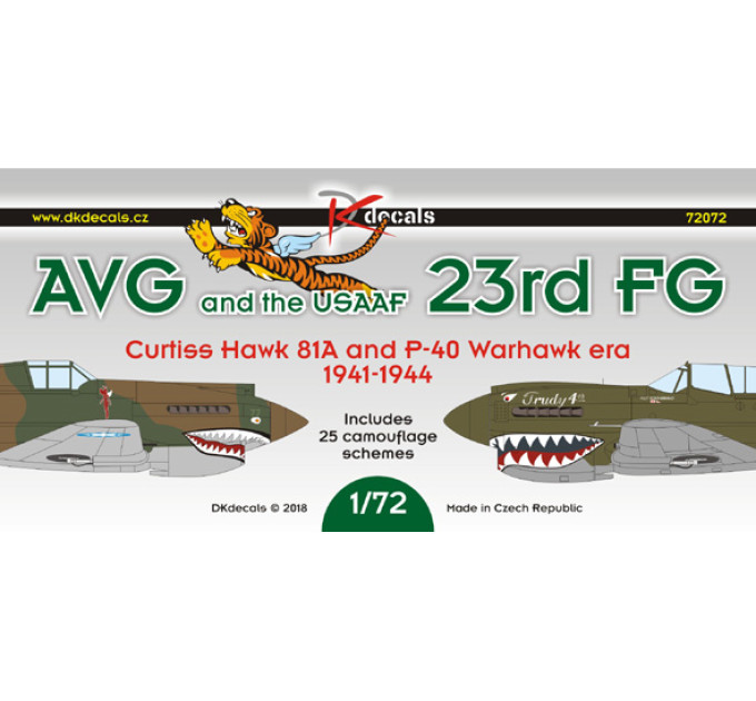 Декаль P-40 AVG 1/72 DKdecals DK72072