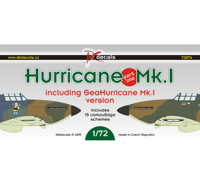 Декаль Hurricane MkI ч.I 1/72 DKdecals DK72074