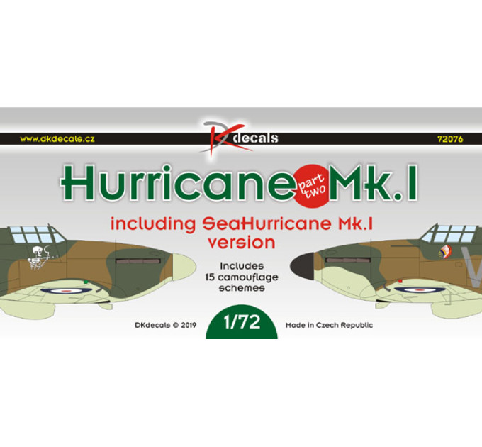 Декаль Hurricane MkI ч.II 1/72 DKdecals DK72076