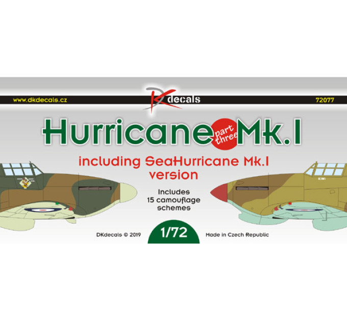 Декаль Hurricane MkI ч.III 1/72 DKdecals DK72077