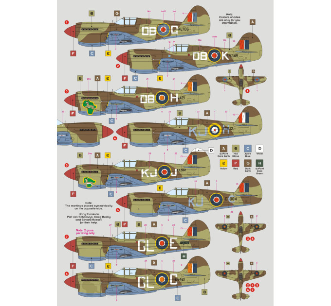 Декаль SAAF Kittyhawks 1/72 DKdecals DK72082
