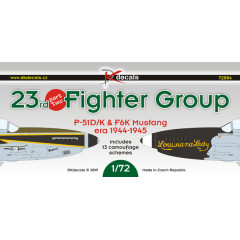 Декаль P-51D/K/F-6K Mustang 23rd FG 1/72 DKdecals DK72084