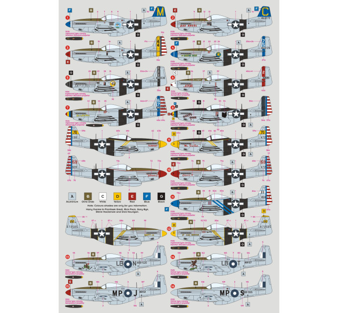 Декаль P-51D/K над Тихим океаном 1/72 DKdecals DK72085
