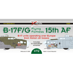 Декаль B-17F/B-17G Літаюча фортеця 15-й повітряної армії 1/72 DKdecals DK72089