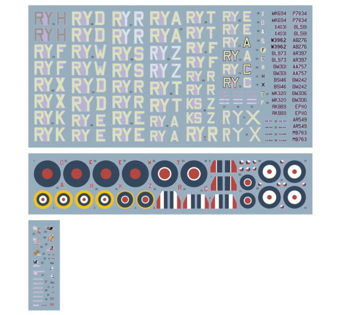 Декаль № 313 (Чехословацька) ескадрилья Spitfire 1/72 DKdecals DK72091