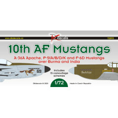 Декаль Мустанги 10-й авіагрупи 1/72 DKdecals DK72093