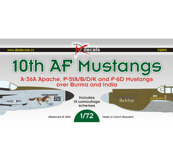Декаль Мустанги 10-й авіагрупи 1/72 DKdecals DK72093
