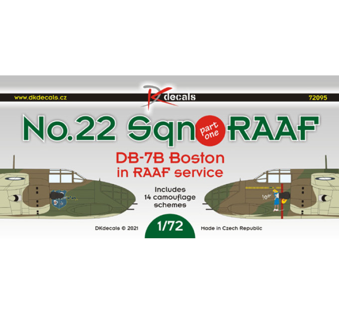 Декаль No22 еск. RAAF - DB-7B Бостон 1/72 DKdecals DK72095