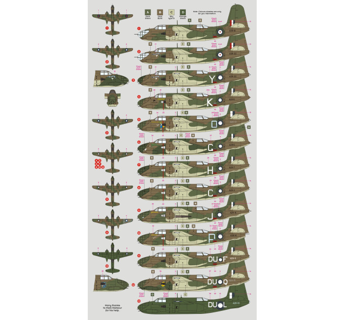 Декаль No22 еск. RAAF - DB-7B Бостон 1/72 DKdecals DK72095