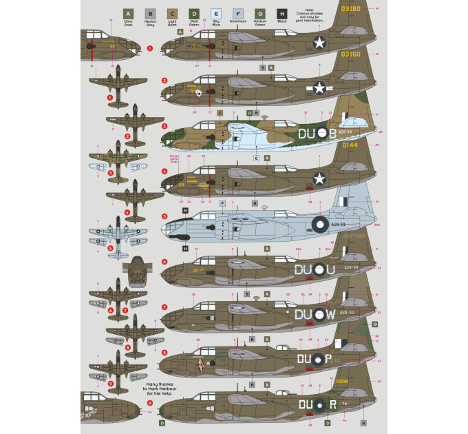 Декаль No22 еск. RAAF - A-20A/C/G Бостон 1/72 DKdecals DK72096