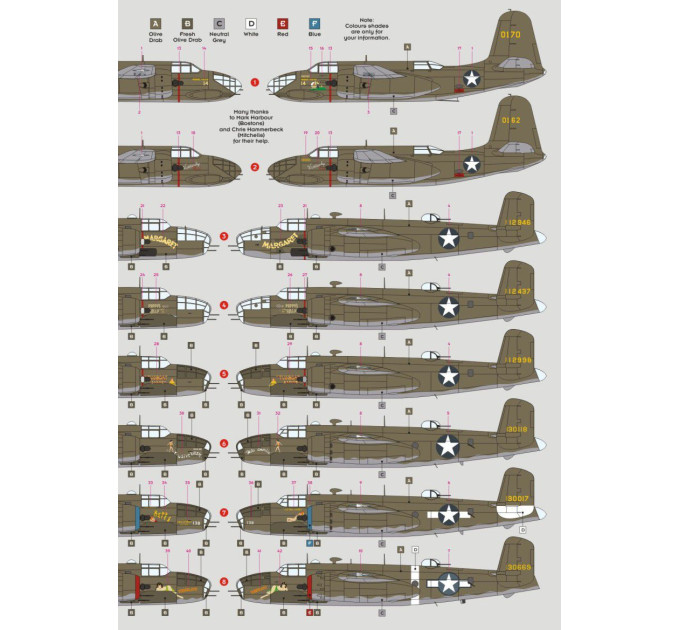 Декаль Ранні Штурмовики A-20A та B-25C/D 1/72 DKdecals DK72100
