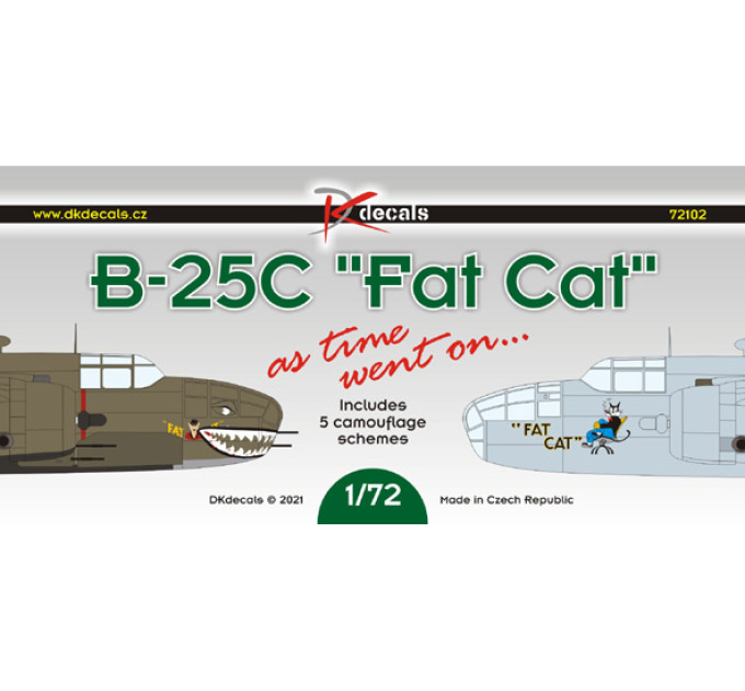 Декаль B-25C Мітчелл «Товстий Кіт» з часом… 1/72 DKdecals DK72102
