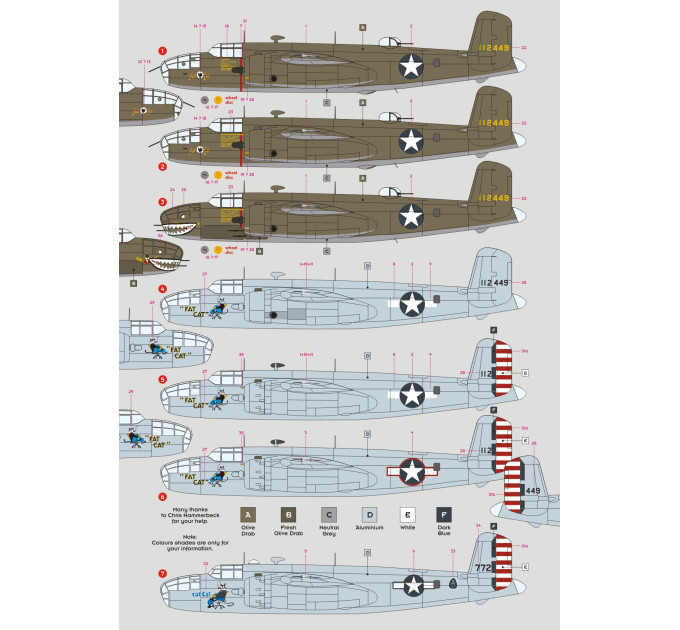 Декаль B-25C Мітчелл «Товстий Кіт» з часом… 1/72 DKdecals DK72102