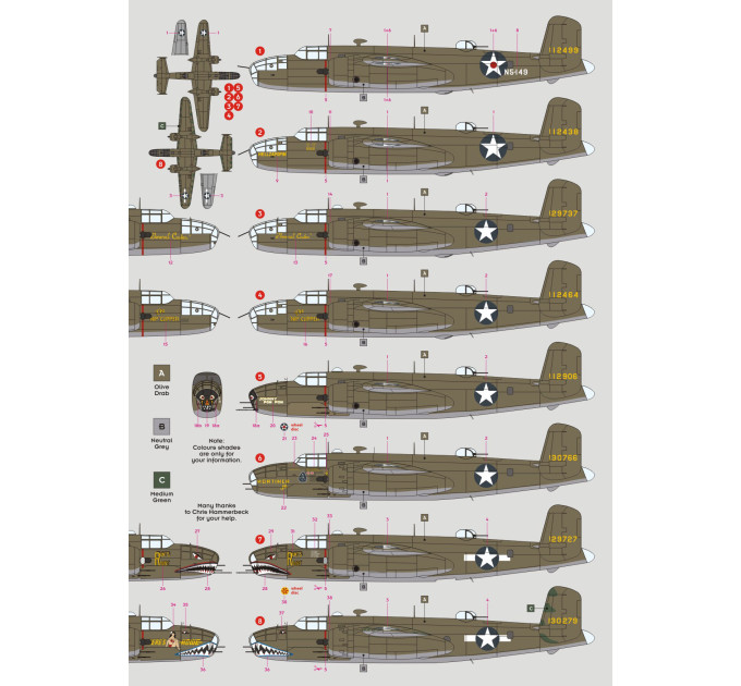 Декаль B-25C/D Мітчелл 3-я АГ "Похмурі Жнеці" 1/72 DKdecals DK72104