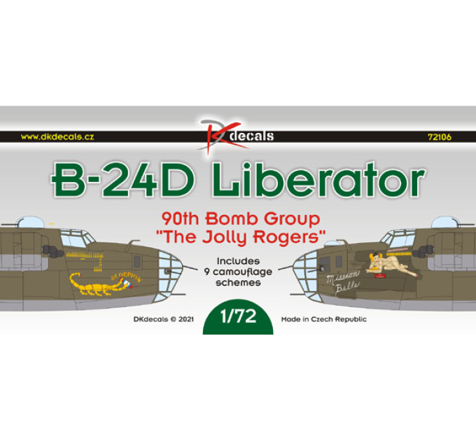 Декаль B-24D 90-го БГ "Веселый Роджерс" 1/72 DKdecals DK72106