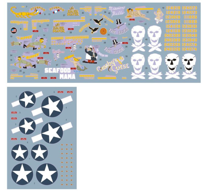Декаль B-24D 90-го БГ "Веселый Роджерс" 1/72 DKdecals DK72106