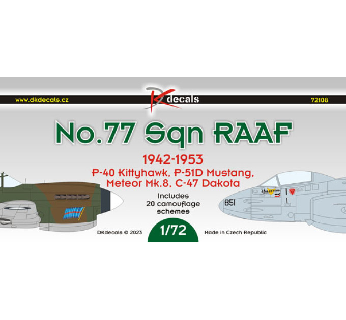 Декаль №77 єск. RAAF 1/72 DKdecals DK72108