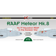 Декаль RAAF Meteor Mk.8 1/72 DKdecals DK72109