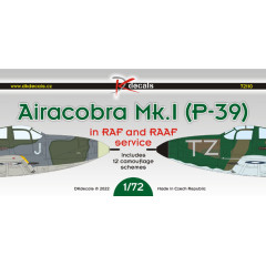 Декаль Airacobra Mk.I (P-39) на службі RAF та RAAF 1/72 DKdecals DK72110
