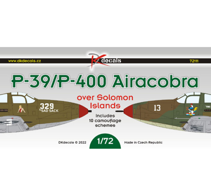Декаль P-39/P-400 над Соломоновими островами 1/72 DKdecals DK72111