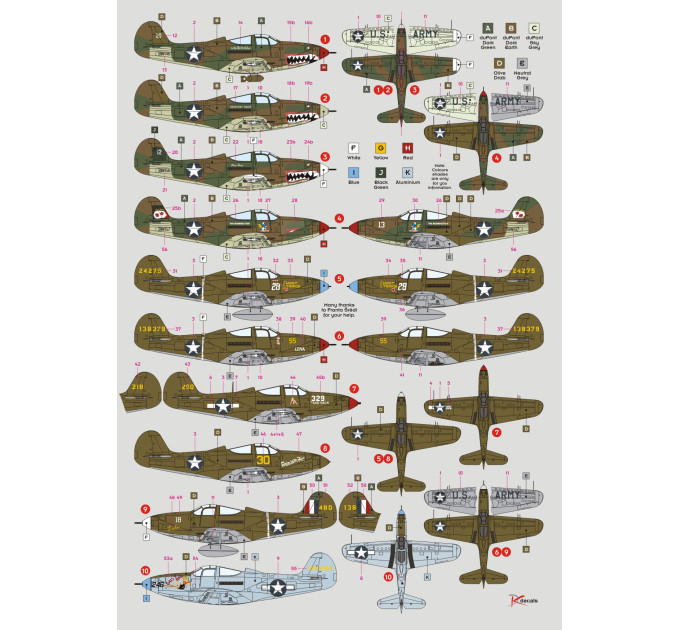Декаль P-39/P-400 над Соломоновими островами 1/72 DKdecals DK72111