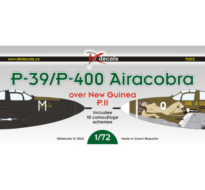 Декаль P-39/P-400 над Новою Гвінеєю, ч.2 1/72 DKdecals DK72113